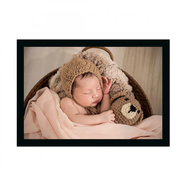 Rosolly Baby Photo Painting with Synthetic Photo Frame (Multicolor)
