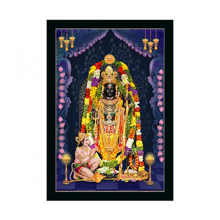 Rosolly yodhya ram lalla Painting with Synthetic Photo Frame (Multicolor)