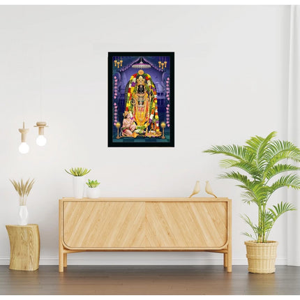 Rosolly Ayodhya ram lalla Painting with Synthetic Photo Frame (Multicolor)