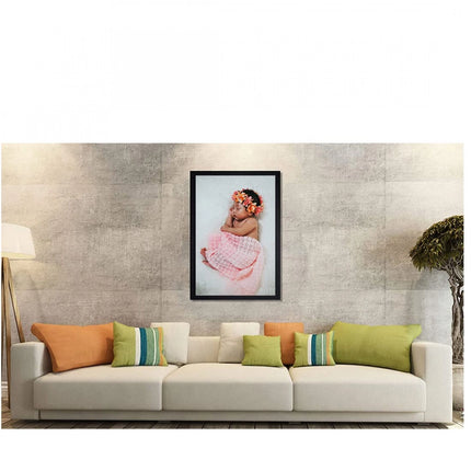 Rosolly Baby Photo Painting with Synthetic Photo Frame (Multicolor)