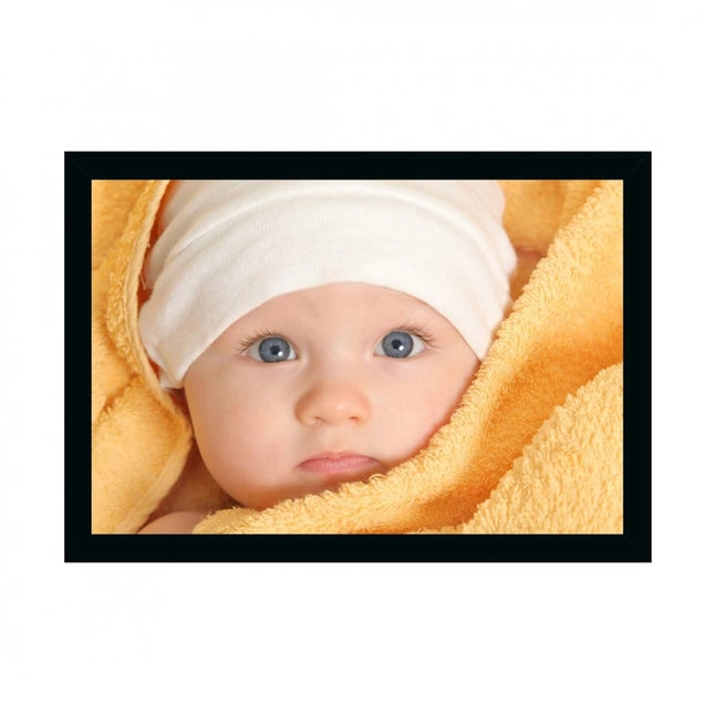 Rosolly Baby Photo Painting with Synthetic Photo Frame (Multicolor)