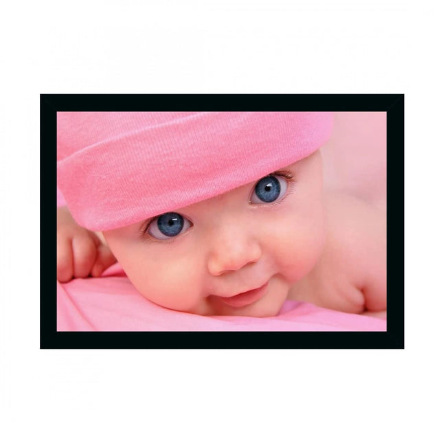 Rosolly Baby Photo Painting with Synthetic Photo Frame (Multicolor)