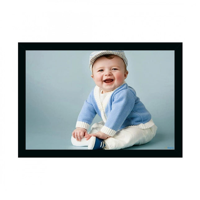 Rosolly Baby Photo Painting with Synthetic Photo Frame (Multicolor)