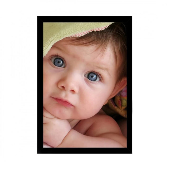 Rosolly Baby Photo Painting with Synthetic Photo Frame (Multicolor)