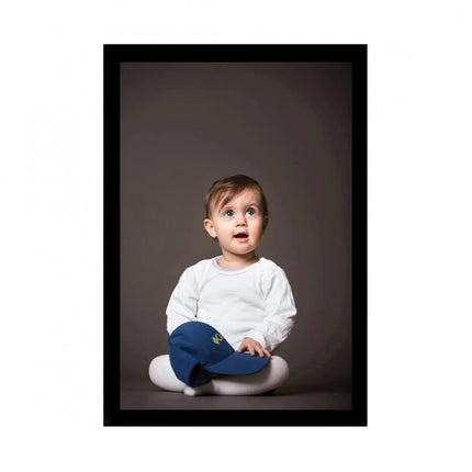 Rosolly Baby Photo Painting with Synthetic Photo Frame (Multicolor)