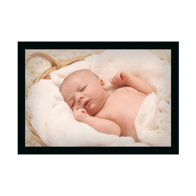 Rosolly Baby Photo Painting with Synthetic Photo Frame (Multicolor)