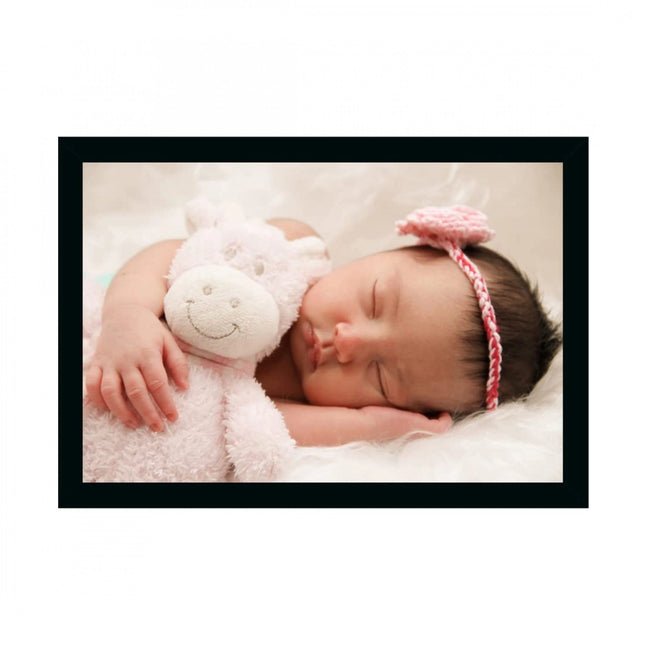Rosolly Baby Photo Painting with Synthetic Photo Frame (Multicolor)