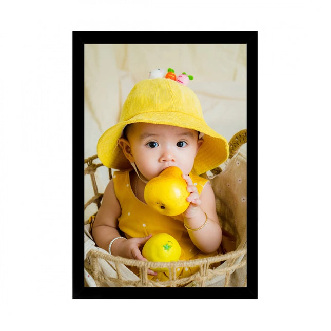 Rosolly Baby Photo Painting with Synthetic Photo Frame (Multicolor)