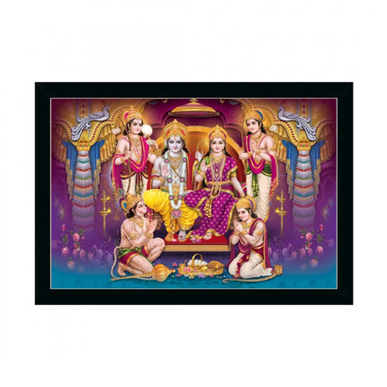 Rosolly Ayodhya Ram Mandir Painting with Synthetic Photo Frame (Multicolor)