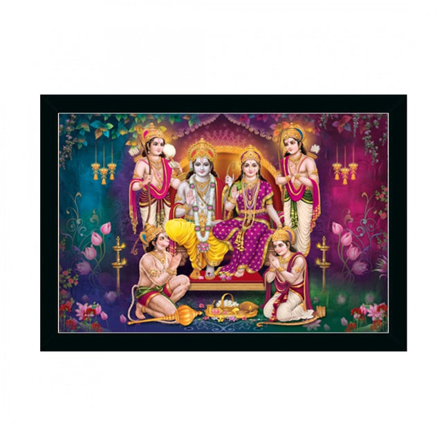 Rosolly Ayodhya Ram Mandir Painting with Synthetic Photo Frame (Multicolor)