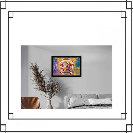 Rosolly Ayodhya Ram Mandir Painting with Synthetic Photo Frame (Multicolor)