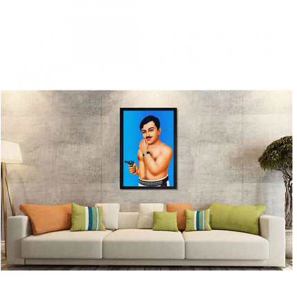 Rosolly Chandra Shekhar Azad Painting with Synthetic Photo Frame (Multicolor)
