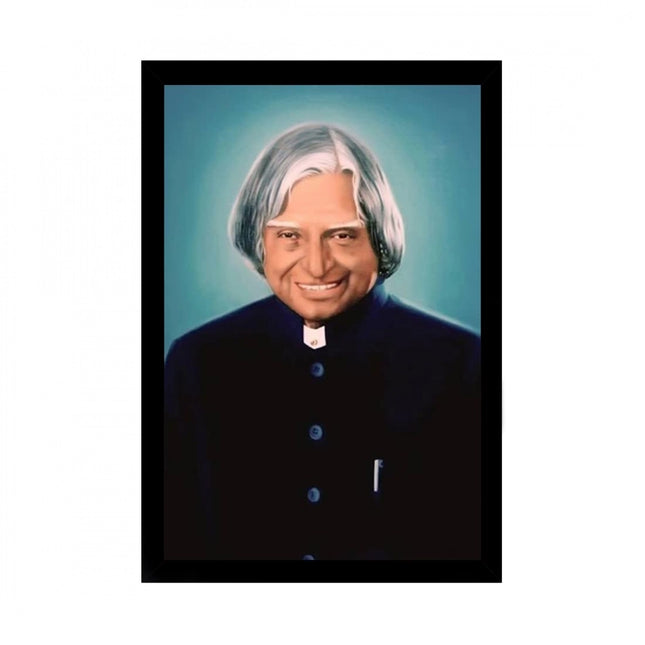 Rosolly A P J Abdul Kalam Painting with Synthetic Photo Frame (Multicolor)