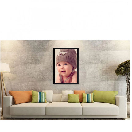 Rosolly Baby Photo Painting with Synthetic Photo Frame (Multicolor)
