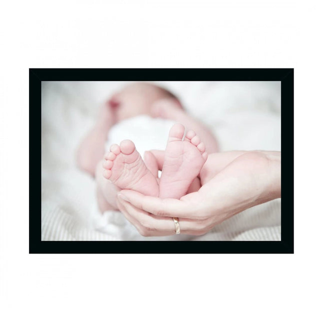 Rosolly Baby Photo Painting with Synthetic Photo Frame (Multicolor)