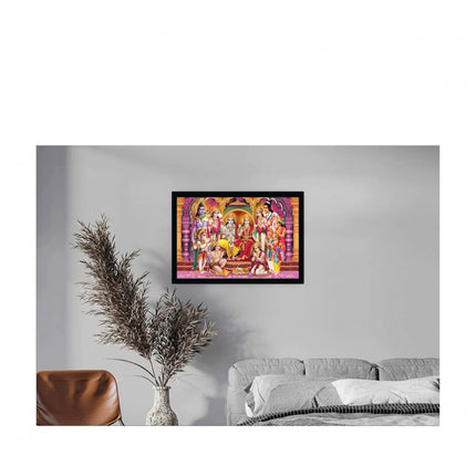 Rosolly Ayodhya Ram Mandir Painting with Synthetic Photo Frame (Multicolor)