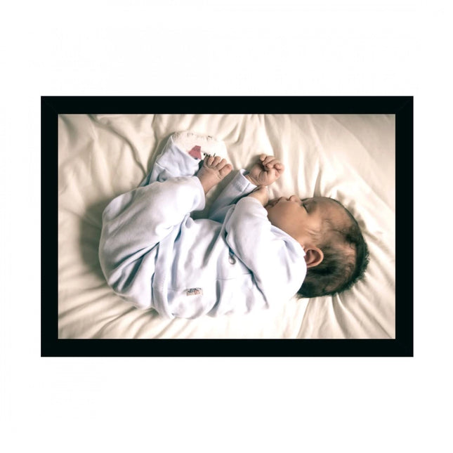 Rosolly Baby Photo Painting with Synthetic Photo Frame (Multicolor)