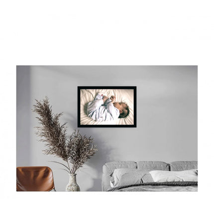 Rosolly Baby Photo Painting with Synthetic Photo Frame (Multicolor)