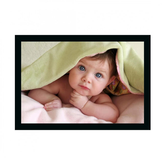 Rosolly Baby Photo Painting with Synthetic Photo Frame (Multicolor)