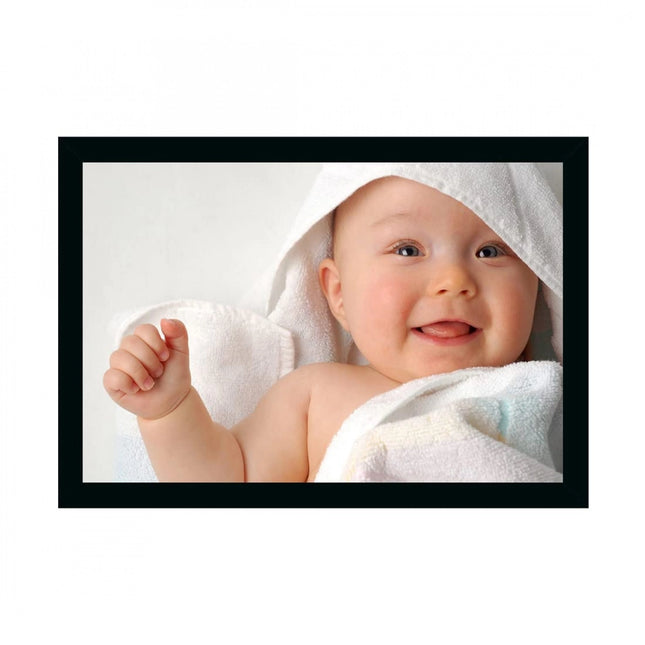 Rosolly Baby Photo Painting with Synthetic Photo Frame (Multicolor)