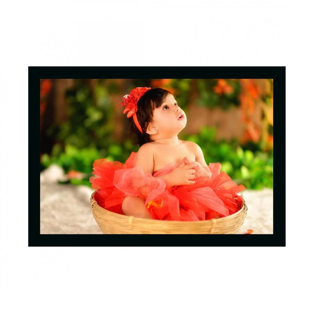 Rosolly Baby Photo Painting with Synthetic Photo Frame (Multicolor)