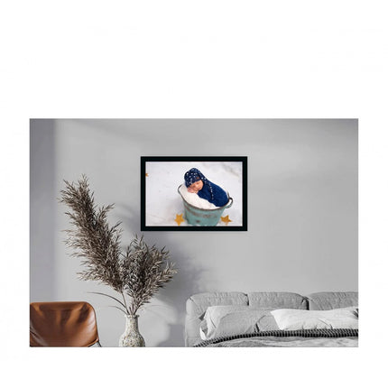 Rosolly Baby Photo Painting with Synthetic Photo Frame (Multicolor)