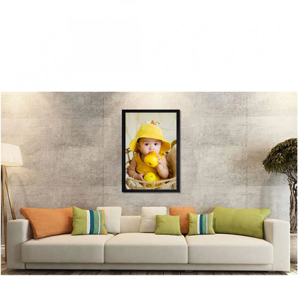 Rosolly Baby Photo Painting with Synthetic Photo Frame (Multicolor)