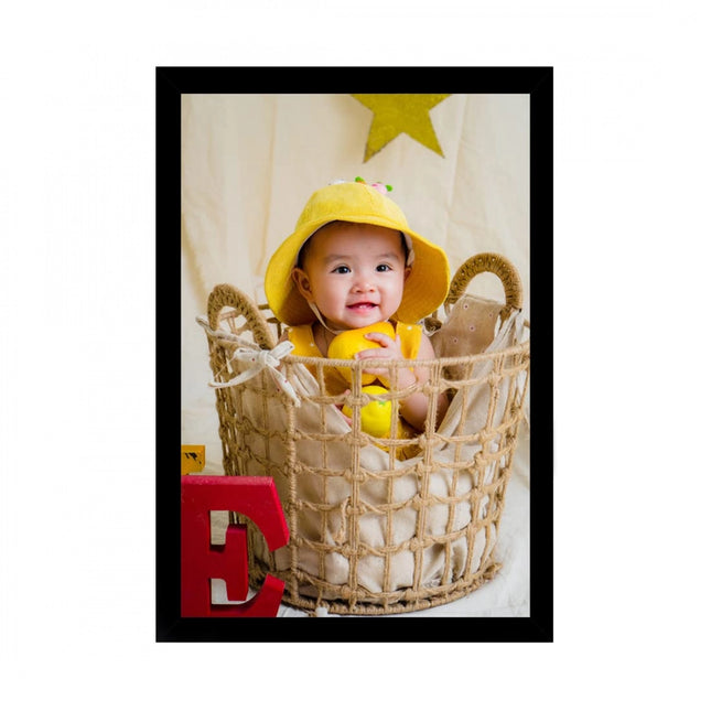 Rosolly Baby Photo Painting with Synthetic Photo Frame (Multicolor)