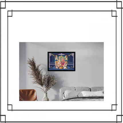 Rosolly Ayodhya Ram Mandir Painting with Synthetic Photo Frame (Multicolor)