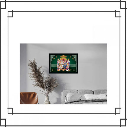 Rosolly Ayodhya Ram Mandir Painting with Synthetic Photo Frame (Multicolor)