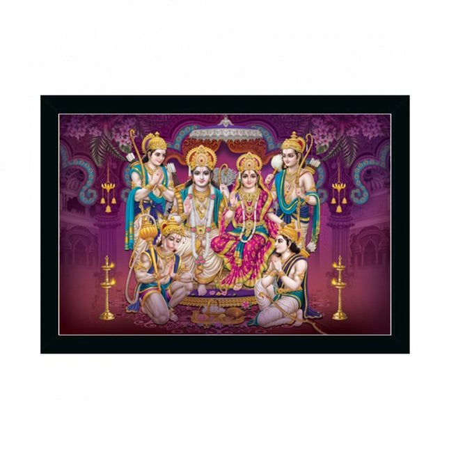 Rosolly Ayodhya Ram Mandir Painting with Synthetic Photo Frame (Multicolor)
