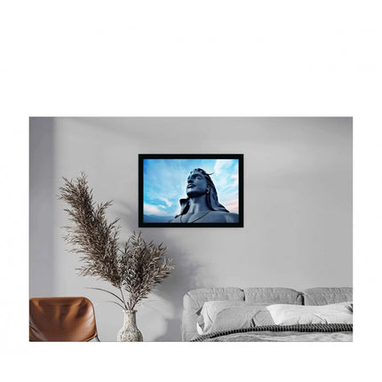 Rosolly Adiyogi Mahakal Painting with Synthetic Photo Frame (Multicolor)