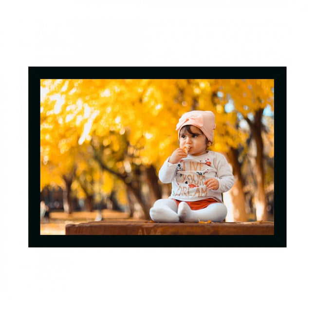 Rosolly Baby Photo Painting with Synthetic Photo Frame (Multicolor)