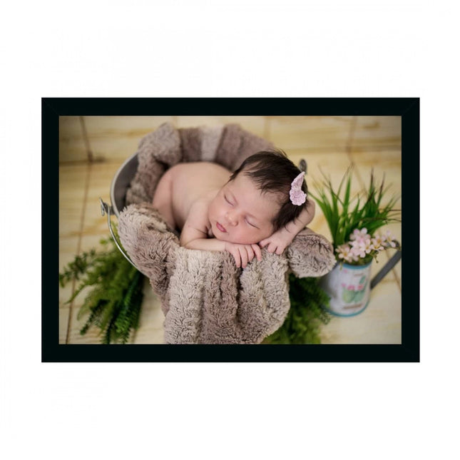 Rosolly Baby Photo Painting with Synthetic Photo Frame (Multicolor)