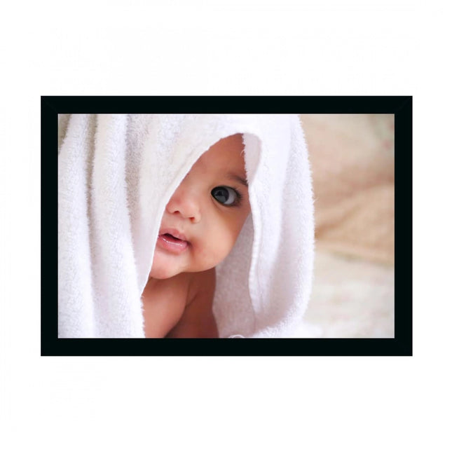 Rosolly Baby Photo Painting with Synthetic Photo Frame (Multicolor)