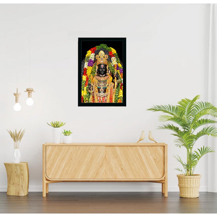 Rosolly Ayodhya ram lalla Painting with Synthetic Photo Frame (Multicolor)