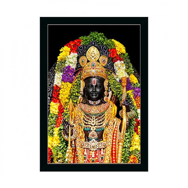 Rosolly Ayodhya ram lalla Painting with Synthetic Photo Frame (Multicolor)