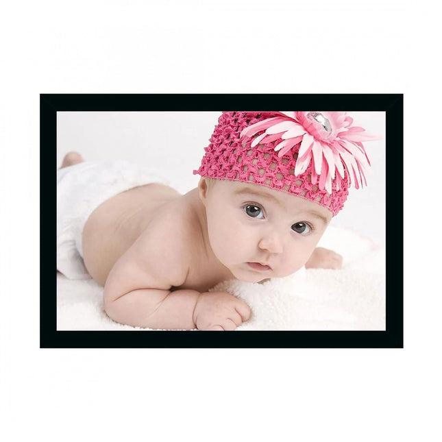 Rosolly Baby Photo Painting with Synthetic Photo Frame (Multicolor)