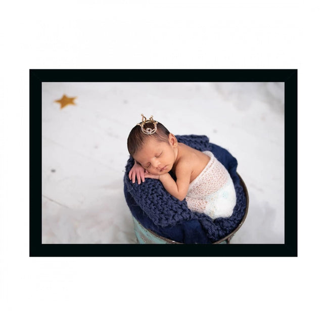 Rosolly Baby Photo Painting with Synthetic Photo Frame (Multicolor)