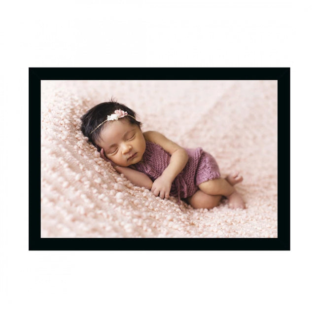 Rosolly Baby Photo Painting with Synthetic Photo Frame (Multicolor)
