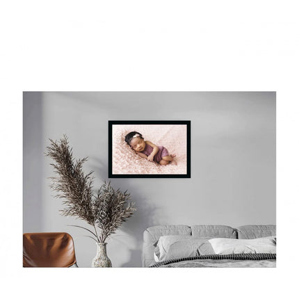 Rosolly Baby Photo Painting with Synthetic Photo Frame (Multicolor)