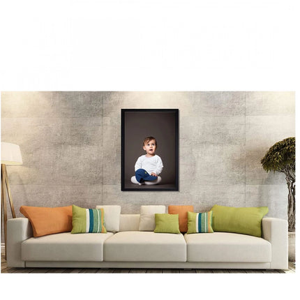 Rosolly Baby Photo Painting with Synthetic Photo Frame (Multicolor)