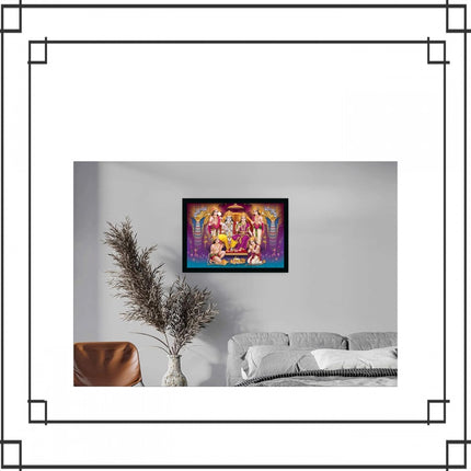 Rosolly Ayodhya Ram Mandir Painting with Synthetic Photo Frame (Multicolor)