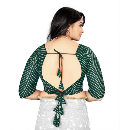 Rosolly Women's Georgette Embroidery Readymade Blouse (Green, Size: Free Size)