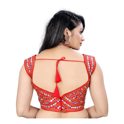 Rosolly Women's Phantom Paper Mirror Readymade Blouse (Red, Size: Free Size)