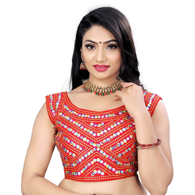 Rosolly Women's Phantom Paper Mirror Readymade Blouse (Red, Size: Free Size)