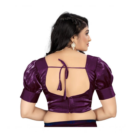 Rosolly Women's Organza Plain Readymade Blouse (Magenta, Size: Free Size)