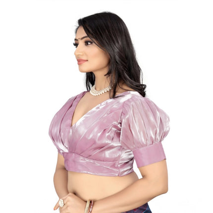 Rosolly Women's Organza Plain Readymade Blouse (Baby Pink, Size: Free Size)
