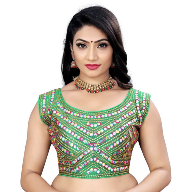 Rosolly Women's Phantom Paper Mirror Readymade Blouse (Green, Size: Free Size)