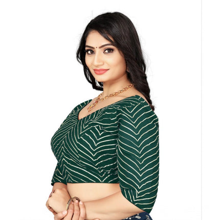 Rosolly Women's Georgette Embroidery Readymade Blouse (Green, Size: Free Size)